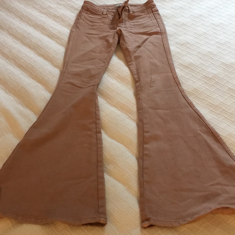 Free People Pink Bell Bottom Jeans